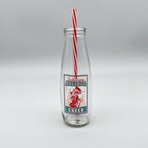 Disney Mickey Mouse Delivering Holiday Cheer 500ml Milk Bottle & Striped Straw